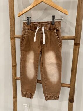 Little Bipsy Brown Pull-On Denim Jogger Pants